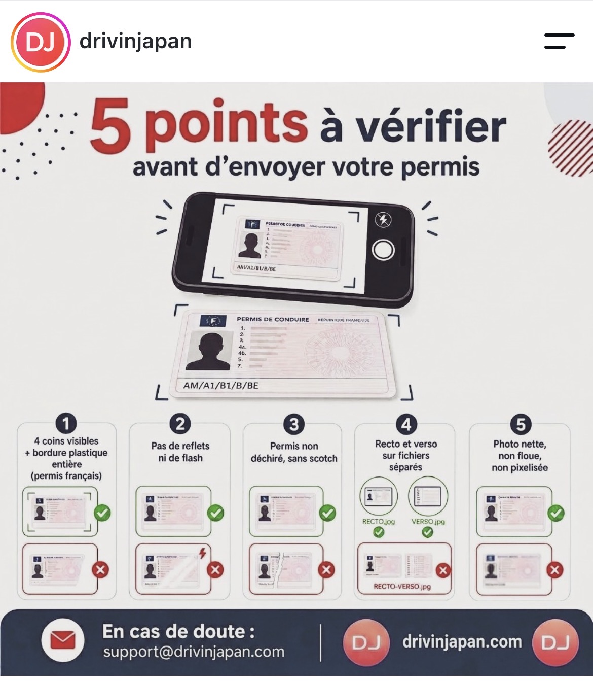 Comment envoyer son permis pour conduire au Japon